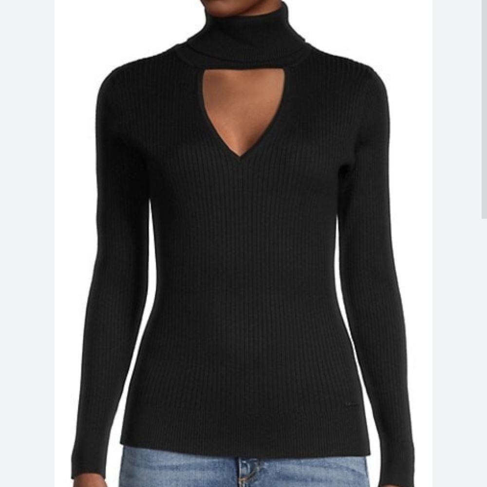 DKNY Cutout Turtleneck Sweater
